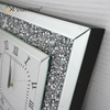 Reloj Espejo WXMC-011 Reloj Decorativo Plateado Con Diamante Triturado