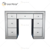 Juego de espejos blancos de venta caliente WXF-792 Tocador moderno con marco de plata con silla 7 cajones