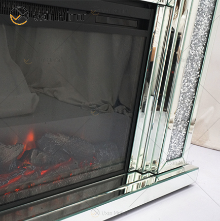 Chimenea de espejo de cristal brillante flotante WXWF-1106 con inserciones en venta caliente