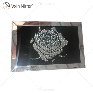 VXin WXMA-28 Decoración para el hogar Marco de vidrio Espejo Rosa Arte de la pared Cristal Pintura de porcelana Espejo Arte de la pared