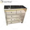 Cajonera plateada con espejo, armario de pasillo, armario de cristal, dormitorio, muebles para el hogar, WXF-802