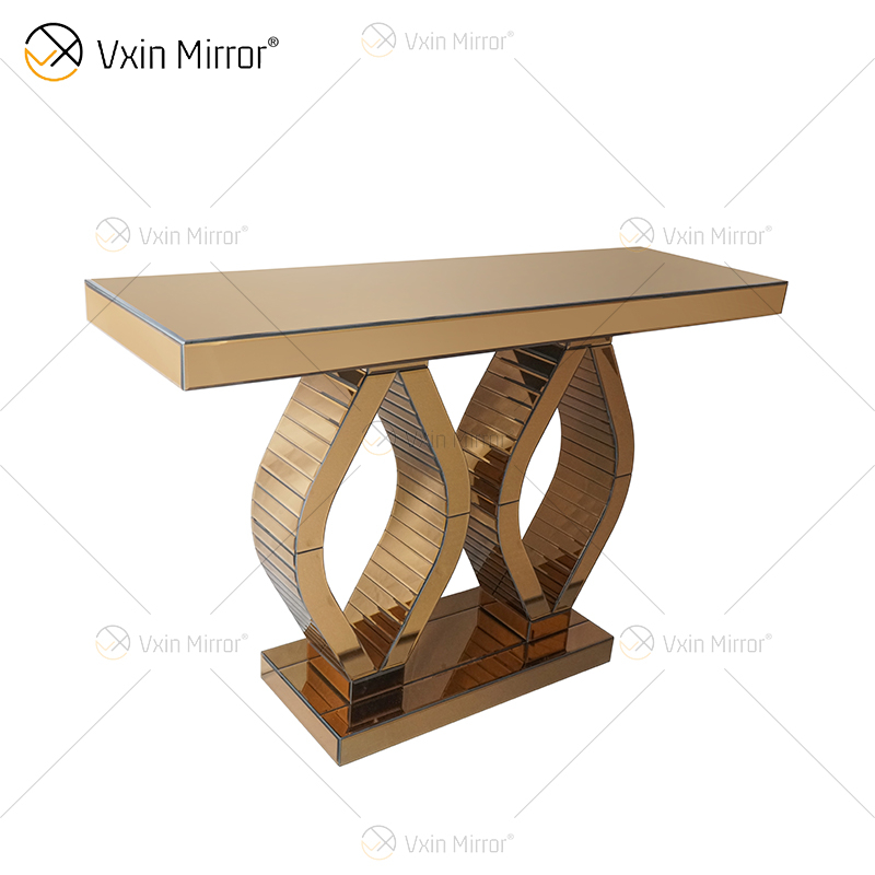WXF-129 Mesa de consola de espejo de muebles simples geométricos prismáticos modernos