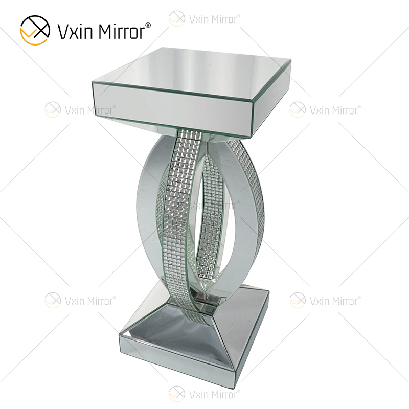 Avonlea, estante inferior cuadrado, espejo transparente, mesa auxiliar, mesita de noche con espejo, sofás modernos para sala de estar, muebles WXWF-293