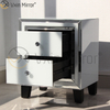 Gran oferta, muebles de cristal blanco para el hogar, 2 cajones, armario con espejo, WXF-786