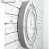 Redondo Grande Brillante Diamante triturado Biselado 50 cm Cristal flotante Reloj de pared con espejo plateado WXC-009