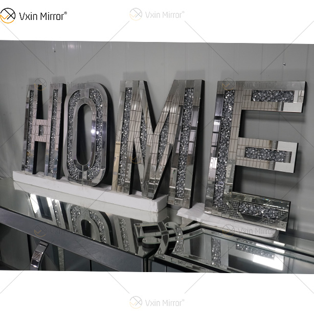 AMOR Y HOGAR Decoración de la casa dulce y encantadora Espejos Morden Wall Diamond Decor