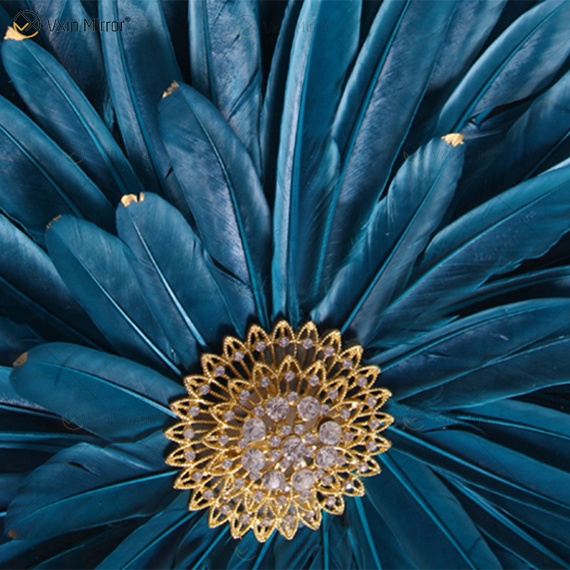 La pintura de flores Vxin WXPA-01 más nueva para la decoración del hogar arte de la pared cuadro colgante de plumas de Metal para el juego de sala de estar a la venta