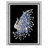 Pantalla de marco de aluminio de lujo, pintura de porcelana de cristal de pavo real, fondo de sofá, pintura colgante de pared, decoración de sala de estar