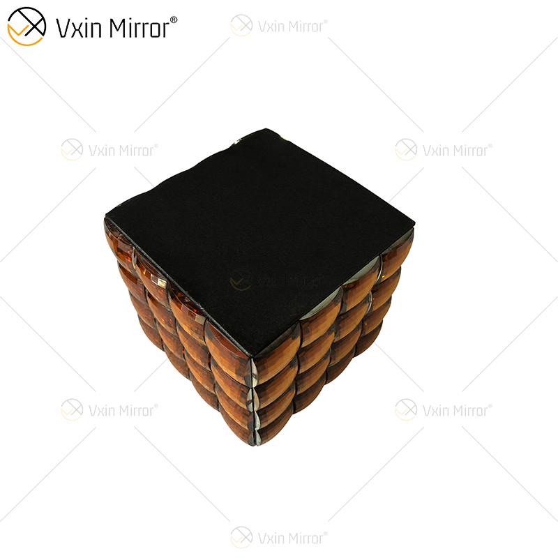 WXJB-31 VXin Home Decor Crystal Silver Glass Modern Mirrored Jewelry Box