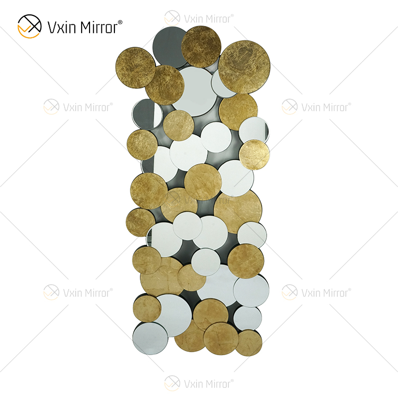 Venta caliente 2000 piezas WXM-2498 Golden Leaf 3D espejo de pared de lujo