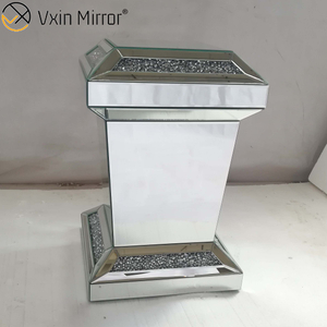Venta al por mayor WXF-725 Clear Glass Hotel Living Room Decor Crystal Mirror Side Table
