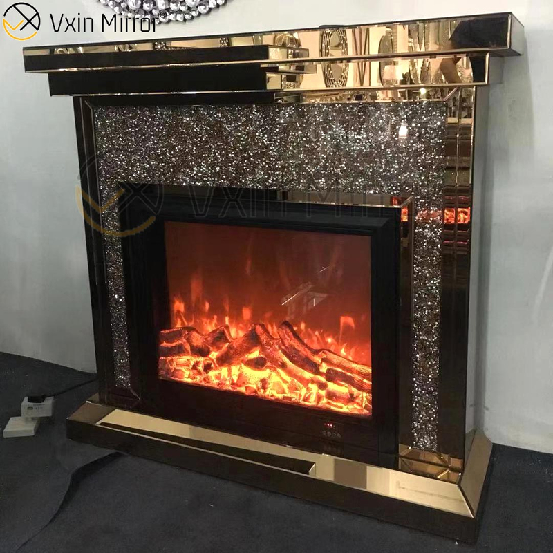 Vxin Mirror WXWF-1094 Chimenea con espejo de diamante triturado