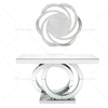 Directo de fábrica Diseño OO espejado para sala de estar con mesa de consola de diamante triturado Mesa de pasillo para tienda de hotel en casa