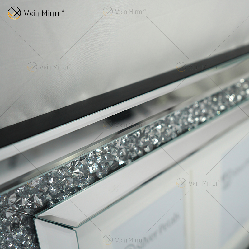 Suministro de fábrica, espejo de pasillo hecho a mano plateado, marco de fotos, espejo, arte de pared, decoración del hogar para sala de estar, sofá, muebles, WXPP-16