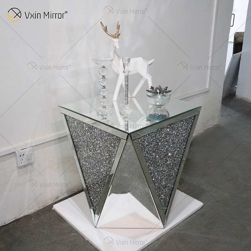 Suministro de fábrica WXF-711-1 Mesa auxiliar Acylic Mesa de centro con espejo moderno Mesa de centro con espejo pulido