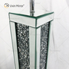 WXFL-032 Lámpara de pie de cristal plateado para sala de estar con pantalla para lámpara de espejo de hotel