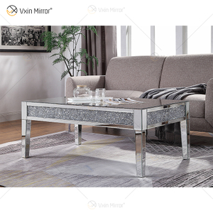 Mesa auxiliar personalizada Vxin WXF-170 Mesa de centro de plata hecha en casa con diamante triturado