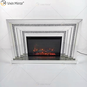 WXWF-1093 Chimenea de espejo de diamantes de cristal brillante flotante con inserciones en venta caliente personalizable