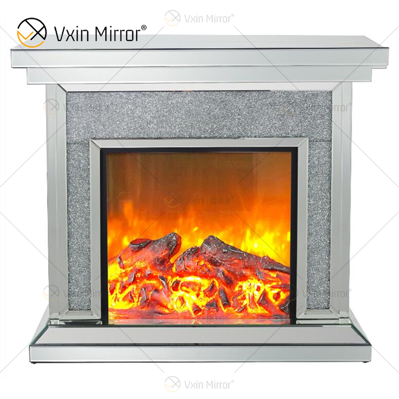 Venta caliente espejo Vxin WXWF-020 Chimenea de espejo de diamante triturado