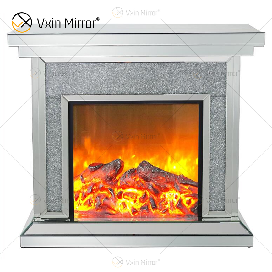 Venta caliente espejo Vxin WXWF-020 Chimenea de espejo de diamante triturado