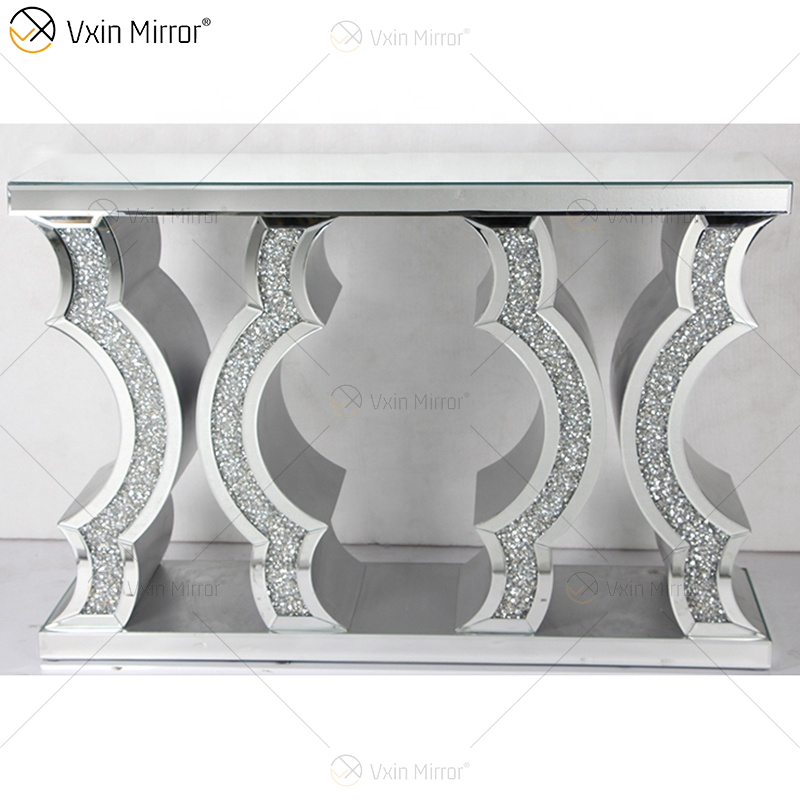 WXWF-513 Precio de fábrica Venta al por mayor Art Deco Antique con mesa de consola de vidrio curvo