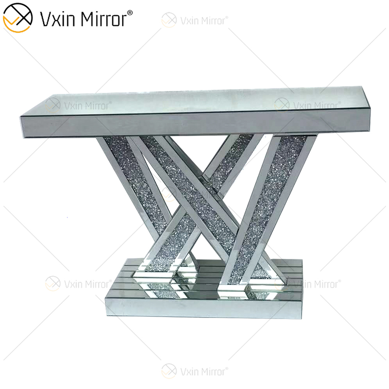 WXWF-513 Precio de fábrica Venta al por mayor Art Deco Antique con mesa de consola de vidrio curvo