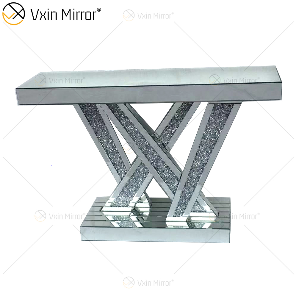 WXWF-513 Precio de fábrica Venta al por mayor Art Deco Antique con mesa de consola de vidrio curvo