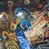 Vxin WXMA-56 pintura de porcelana de cristal resina marco cubierto de pavo real espejo decorativo arte de pared