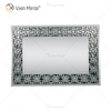 Fábrica al por mayor elegante WXM-1095 decoración moderna para el hogar espejo de pared decorativo de cristal plateado
