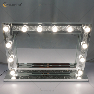 Venetian Styles WXDL-105 Espejo de tocador iluminado con cristal plateado con 12 bombillas para sofás de sala de estar