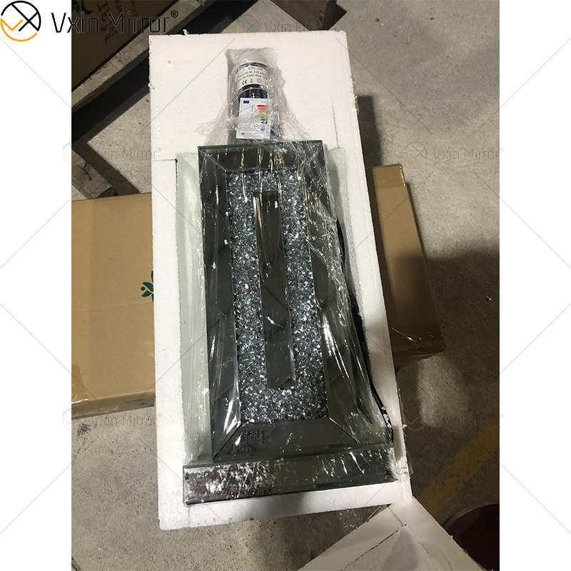 WXTL-146 de alta calidad, moderna lámpara de espejo de noche de cristal triturado con pantalla para sofá seccional