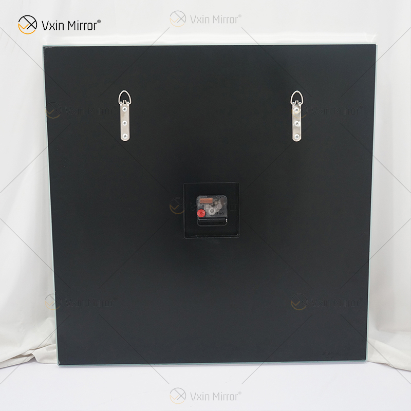 Gran oferta, reloj con espejo, WXMC-078, diamante triturado, decoración de pared plateada, reloj cuadrado elegante
