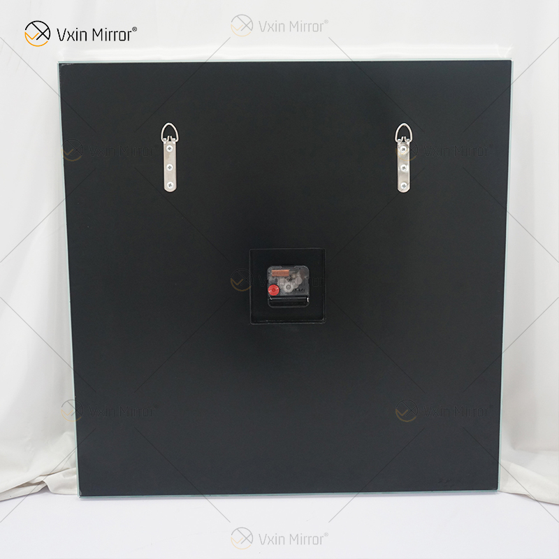 Gran oferta, reloj con espejo, WXMC-078, diamante triturado, decoración de pared plateada, reloj cuadrado elegante