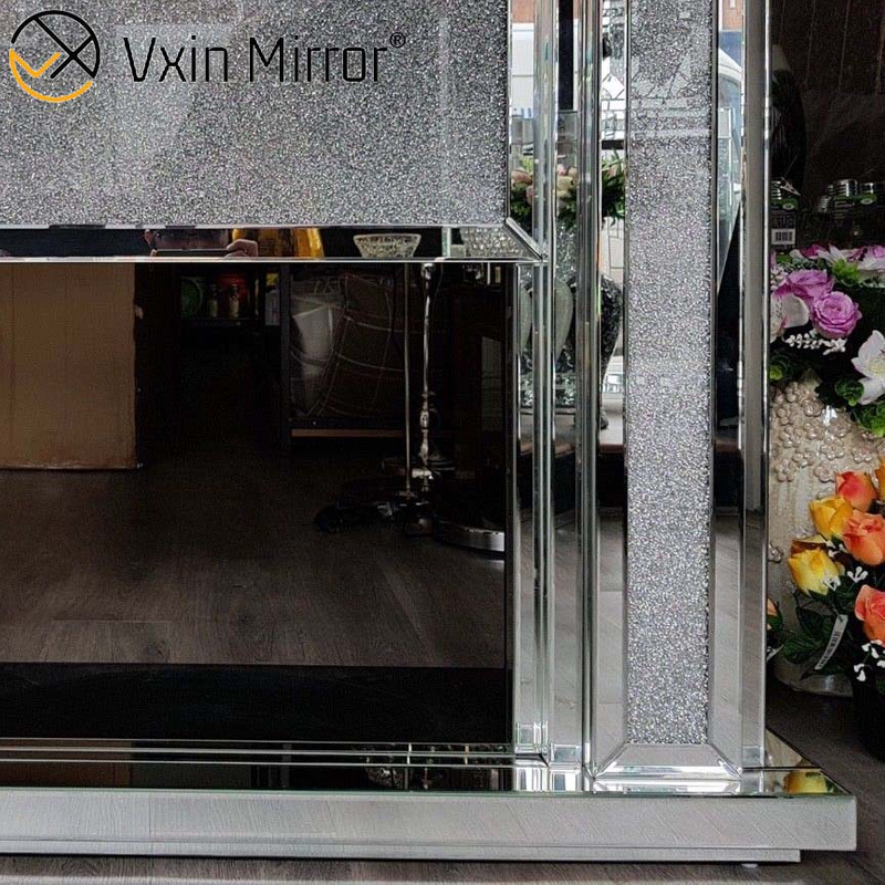 Vxin Mirror WXWF-1105 Chimenea de espejo de diamante de cristal triturado LED elegante