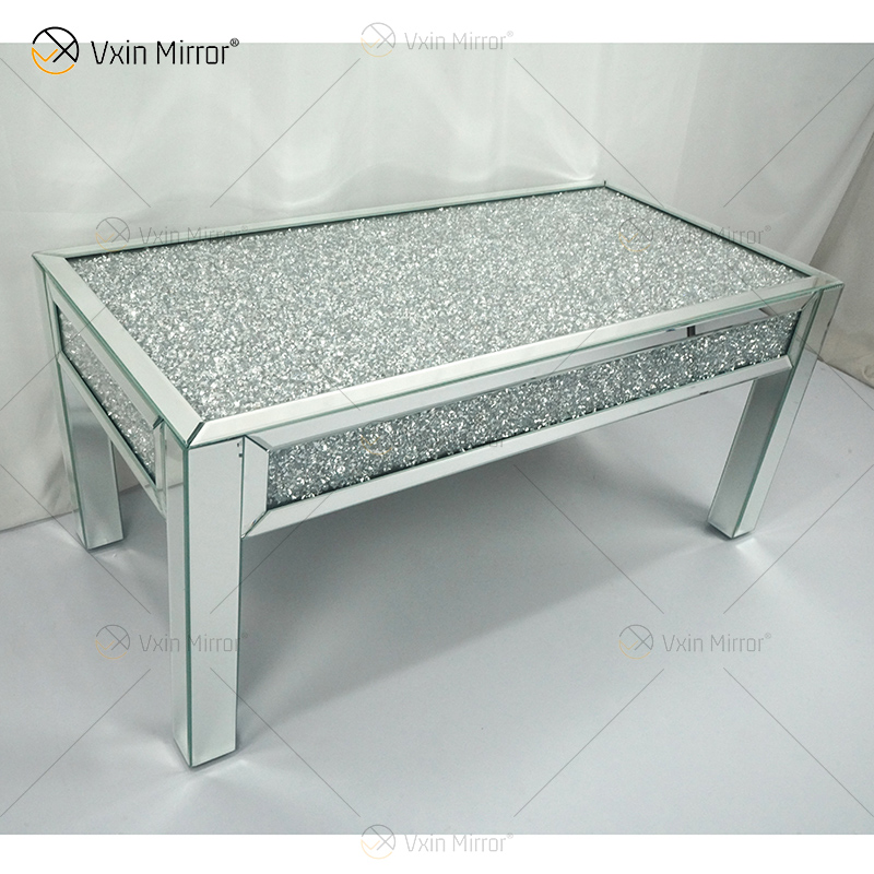 WXF-160 Coffee Crushed Diamond Sparkly Mesa auxiliar para sala de estar