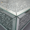 Mesa personalizada WXF-141 Mesa de centro de espejo de plata hecha en casa con diamante triturado