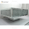 Mesa personalizada WXF-141 Mesa de centro de espejo de plata hecha en casa con diamante triturado