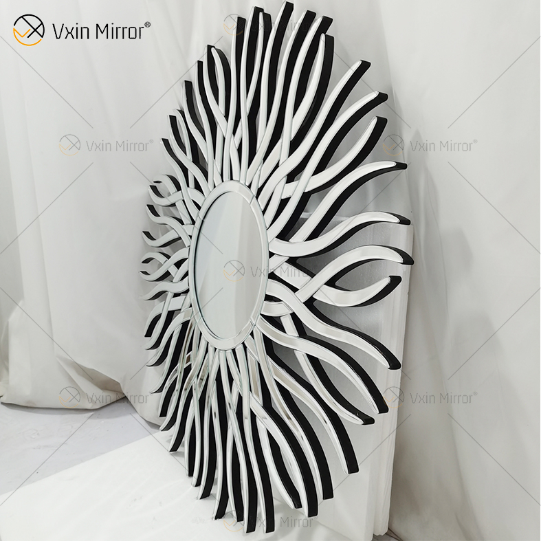Fuente de fábrica Plata WXM-1655 Espejo de vidrio de pared decorativo con forma geométrica