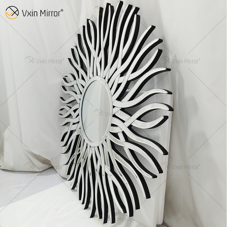 Fuente de fábrica Plata WXM-1655 Espejo de vidrio de pared decorativo con forma geométrica