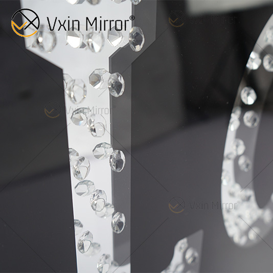 VXin WXMA-23 decoración del hogar marco de cristal espejo amor pared arte cristal porcelana pintura espejo pared arte