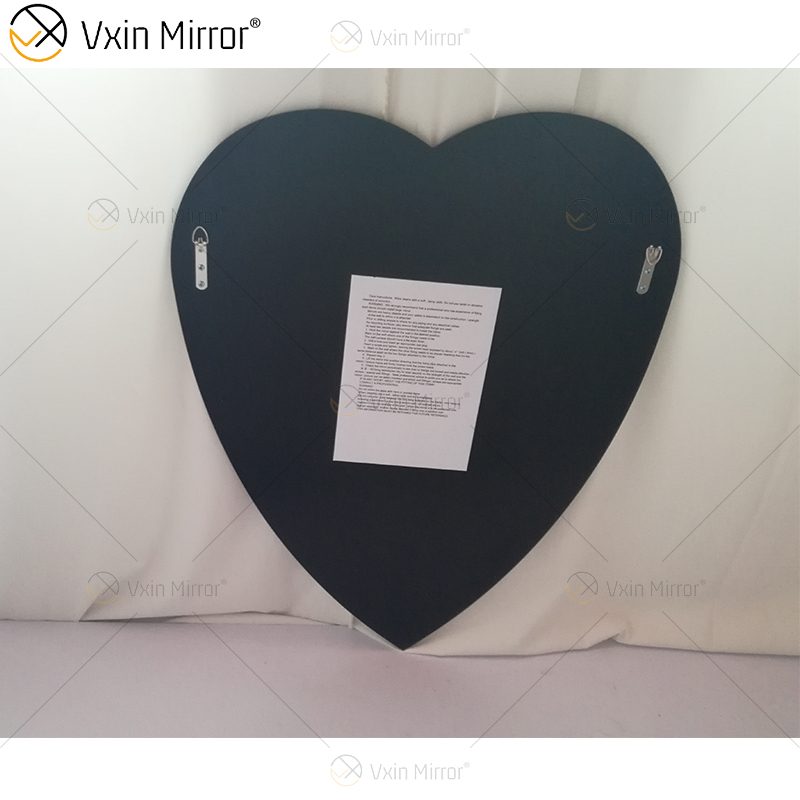 Espejos colgantes de pared en forma de corazón 3D sin marco moderno diseño de borde biselado baño dormitorio espejo tocador espejo de maquillaje WXM-2090