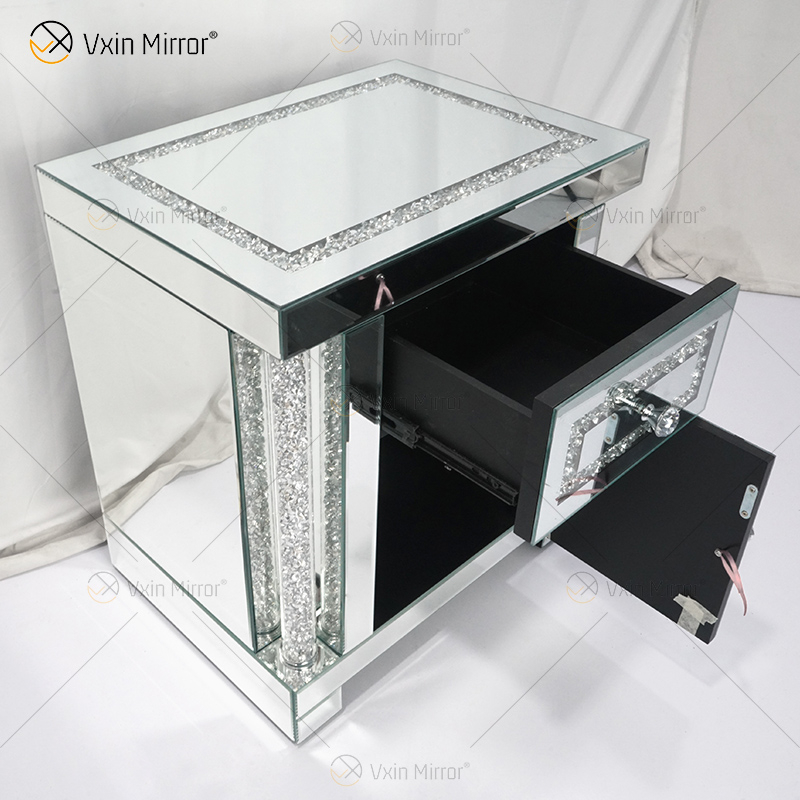 Vxin Mirror WXWF-144 Mueble con espejo Mesita de noche con espejo Mesita de noche con 2 cajones