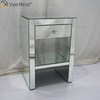 Vanity Modern WXF-242 Muebles de plata Mesita de noche de cristal con 1 cajón Mesita de noche con espejo