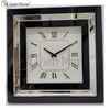 Reloj de pared cuadrado con espejo plateado de suministro de China al por mayor