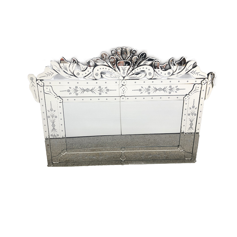 Venta al por mayor WXVM-047 Espejos de diseño veneciano moderno Espejo de pared plateado rectangular de pared