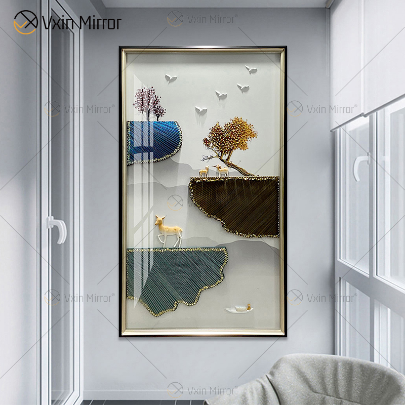 Cuadros de pintura de plumas blancas y azules minimalistas modernos, pósteres de lona redondos de lujo abstractos, impresiones de arte de pared nórdica para sala de estar