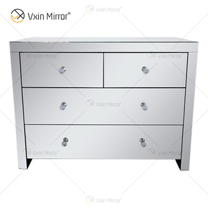 Suministro de fábrica WXF-804 Armario plateado para decoración del hogar con espejo y cajones Muti