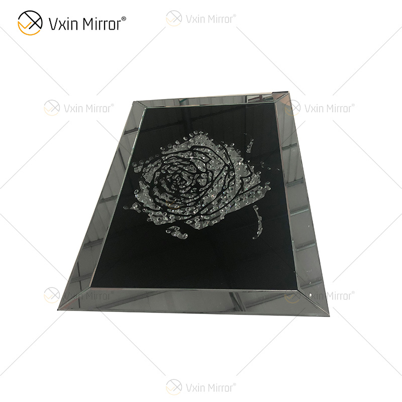 VXin WXMA-28 Decoración para el hogar Marco de vidrio Espejo Rosa Arte de la pared Cristal Pintura de porcelana Espejo Arte de la pared