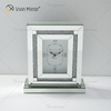 Reloj de mesa rectangular con espejo plateado cristalino WXMC-080 de nuevo diseño de fábrica