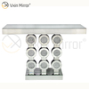 Muebles de espejo de mesa de consola de vidrio de diamante triturado redondo moderno Vxin de bajo precio